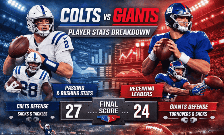 colts vs new york giants match player stats