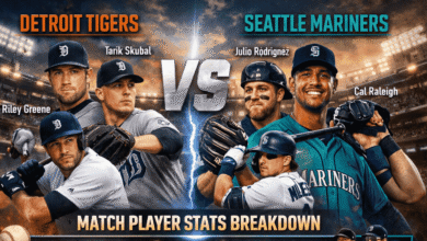 detroit tigers vs seattle mariners match player stats