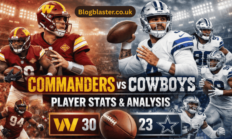 washington commanders vs dallas cowboys match player stats